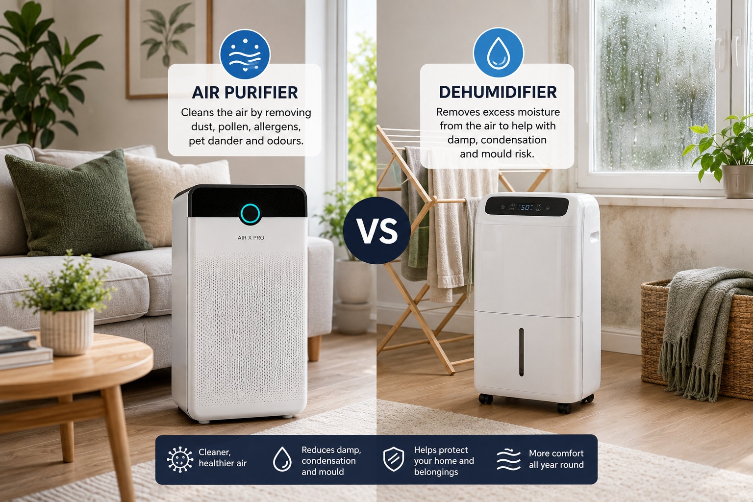 Air Purifier vs Dehumidifier: Which Do You Need?