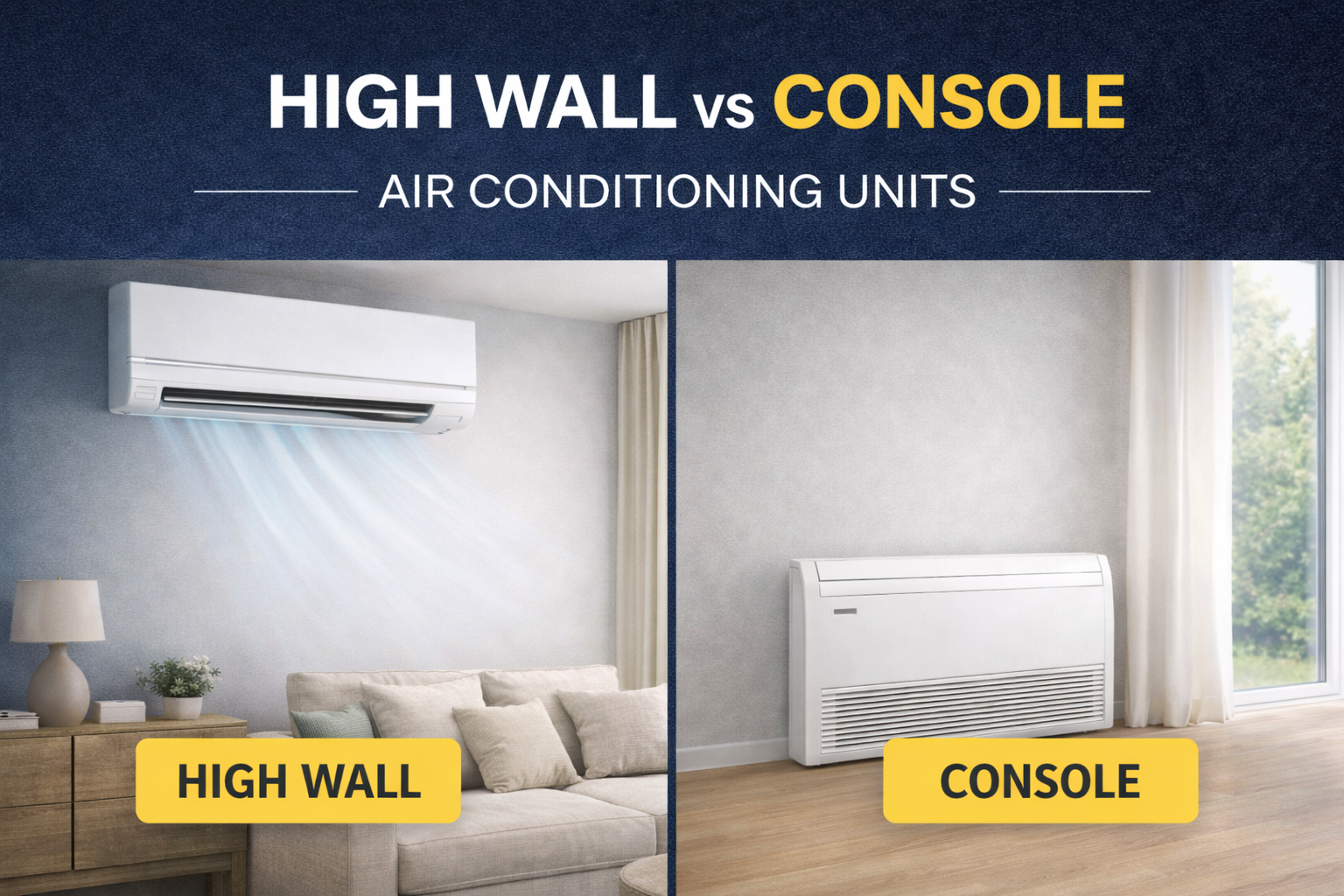 High Wall Mounted vs Console Air Conditioning: Which Should You Choose?