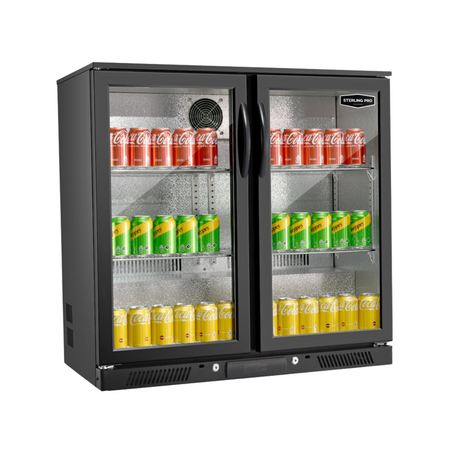 Sterling Black Bottle Cooler - Double Door