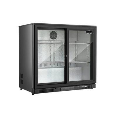 Sterling Black Bottle Cooler - Sliding Double Door